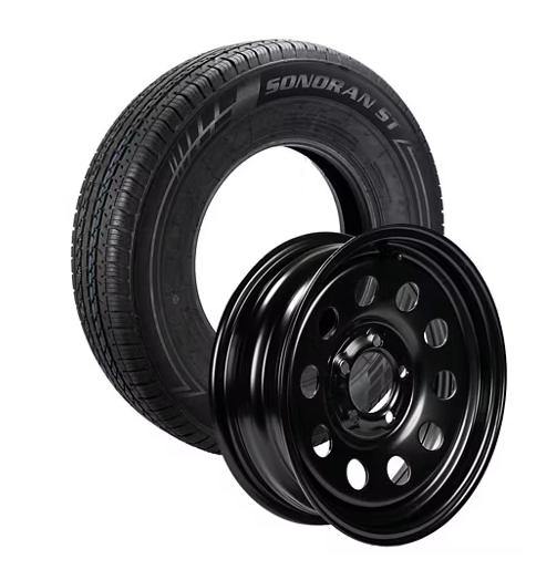 5-Lug ST205/75R15 Black MOD Tire & Wheel Combo
