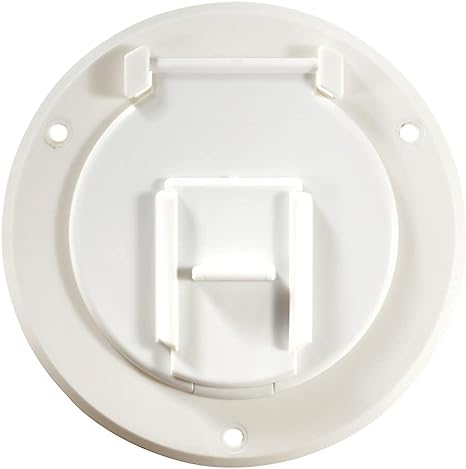 -SALE- RV Designer Basic Round Electrical Cord Hatch- White