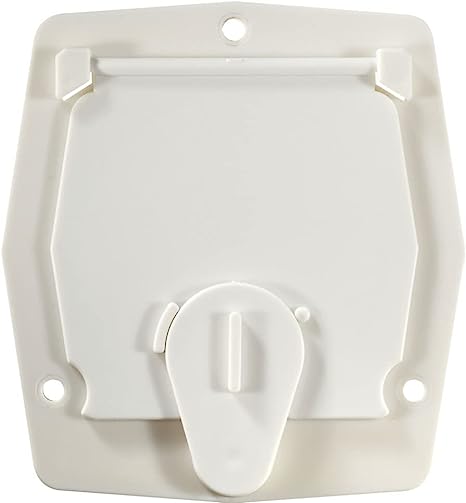 -SALE- RV Designer Round Electrical Cable Hatch, Flat Sided - White