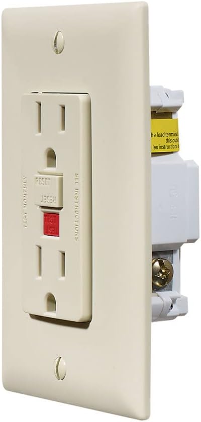 -SALE- RV Designer Dual GFCI Outlet with Cover Plate- Ivory