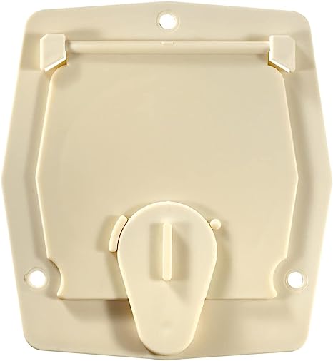 -SALE- RV Designer Round Electrical Cable Hatch, Flat Sided - Colonial White