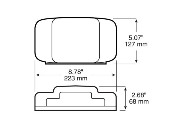 SALE - Peterson Incandescent Thin Line- Combination, Rectangular, w/o License Light, Red