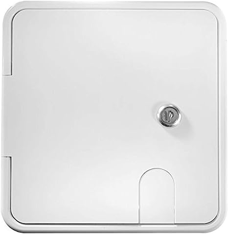 -SALE- RV Designer Locking Electrical Cable Hatch, Square- White