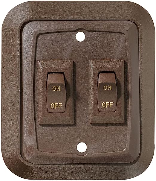 -SALE- RV Designer Wall Plate Switch -Double, Brown