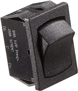 SALE - RV Designer Black Rocker Switch, 10 Amp- On/Off SPST