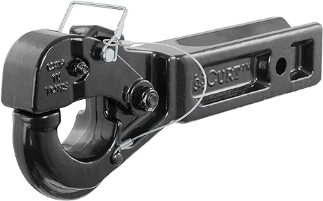 -SALE- Curt Receiver-Mount Pintle Hook -2 1/2" Shank, 20,000 Lbs., 2-1/2" Lunette Rings