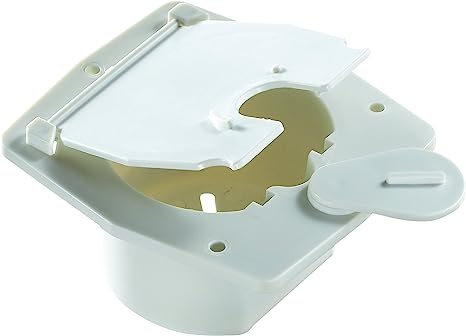 -SALE- RV Designer Round Electrical Cable Hatch, Flat Sided - White