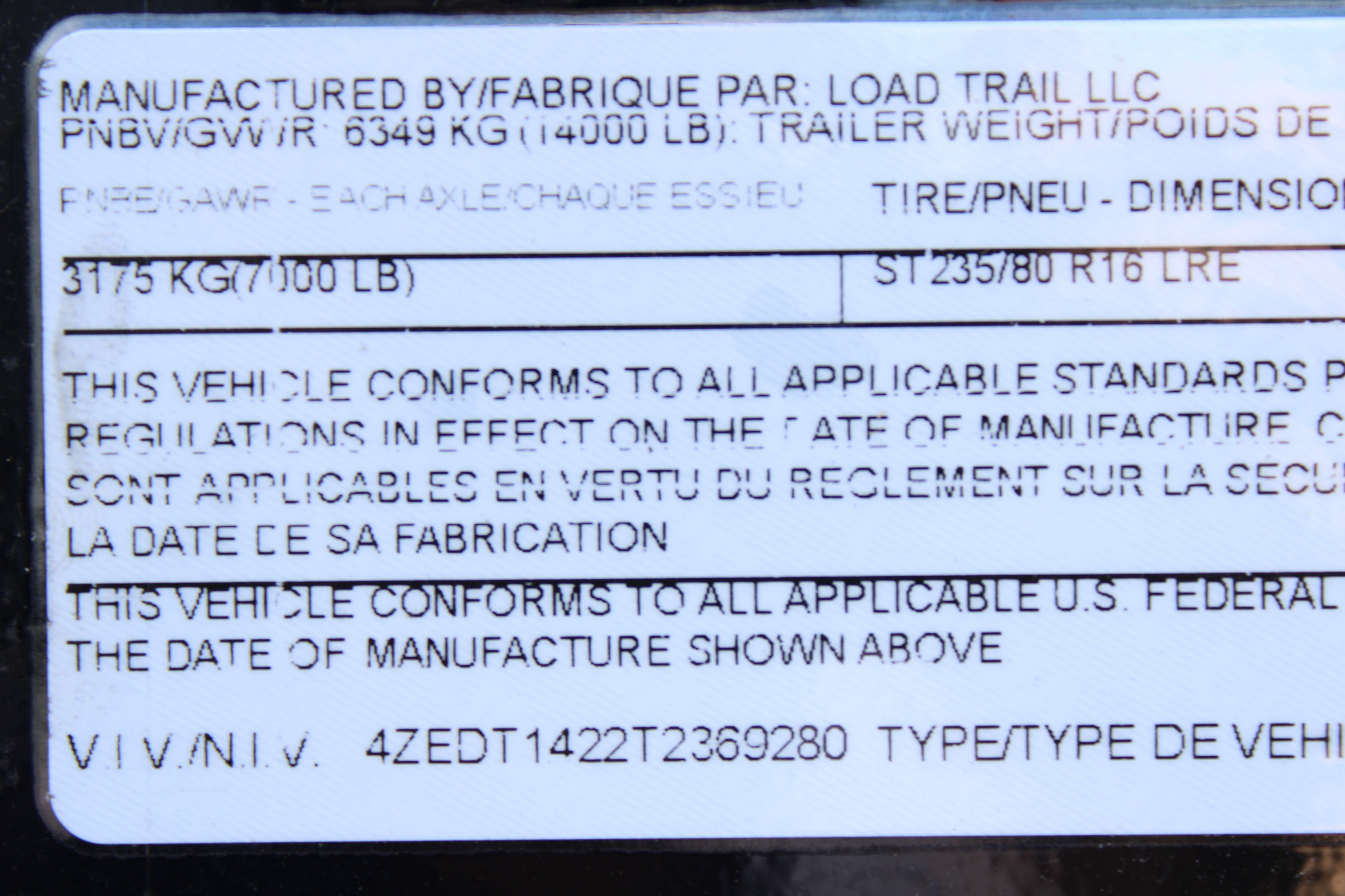 Loadtrail 4' Wall 14 Foot Dump Trailer