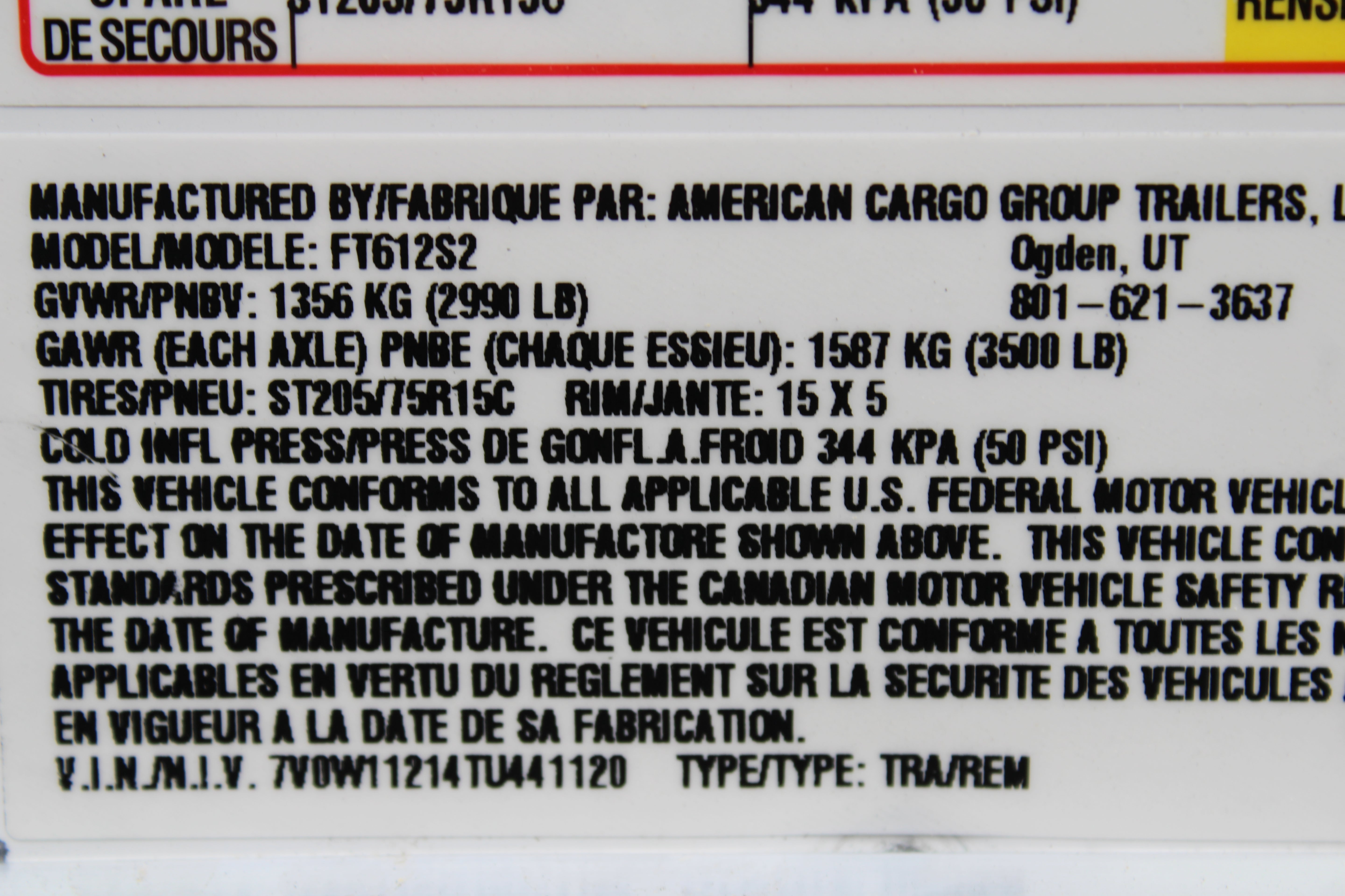 Wells Cargo 6x12 Enclosed Trailer