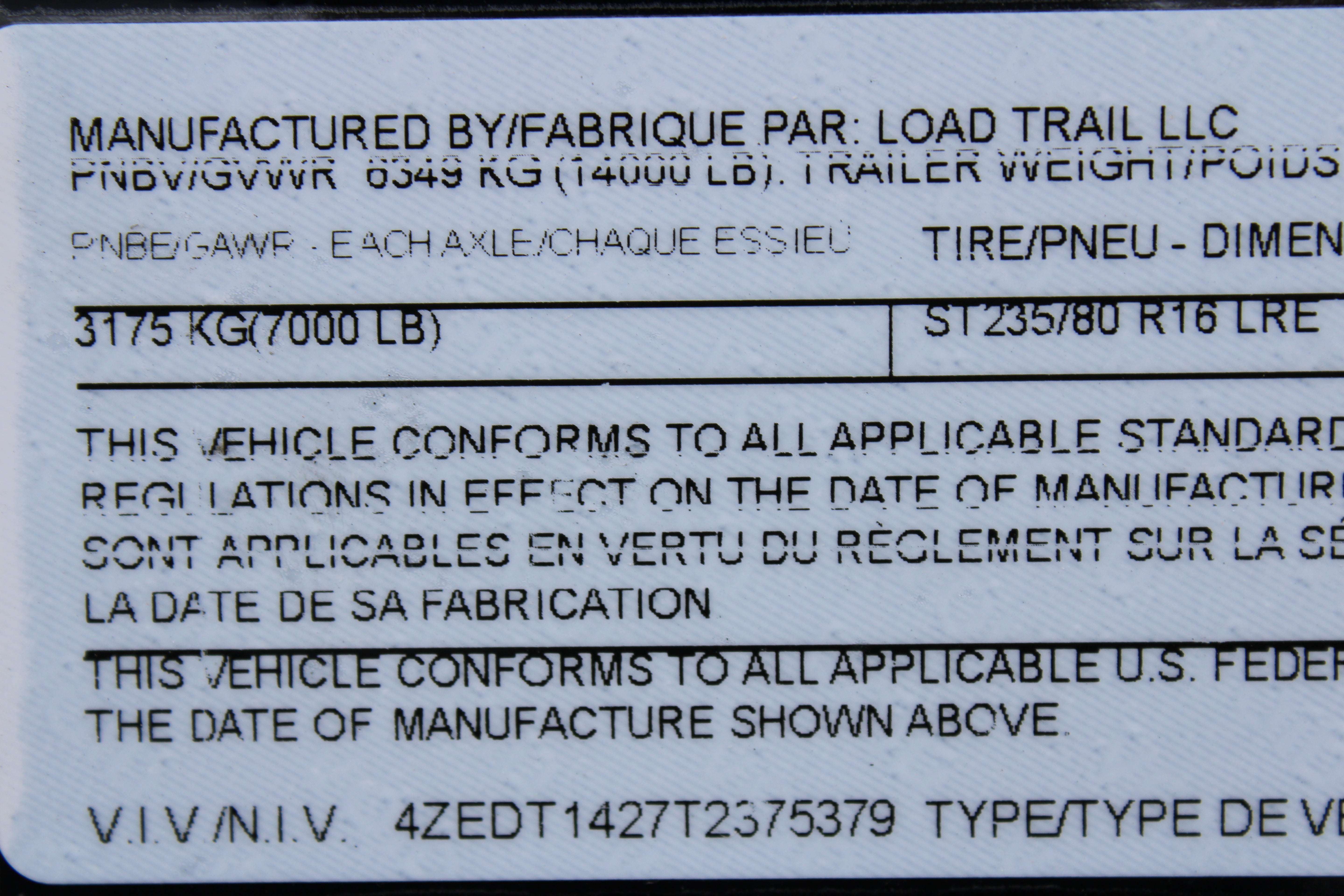 14' Loadtrail Dump Trailer
