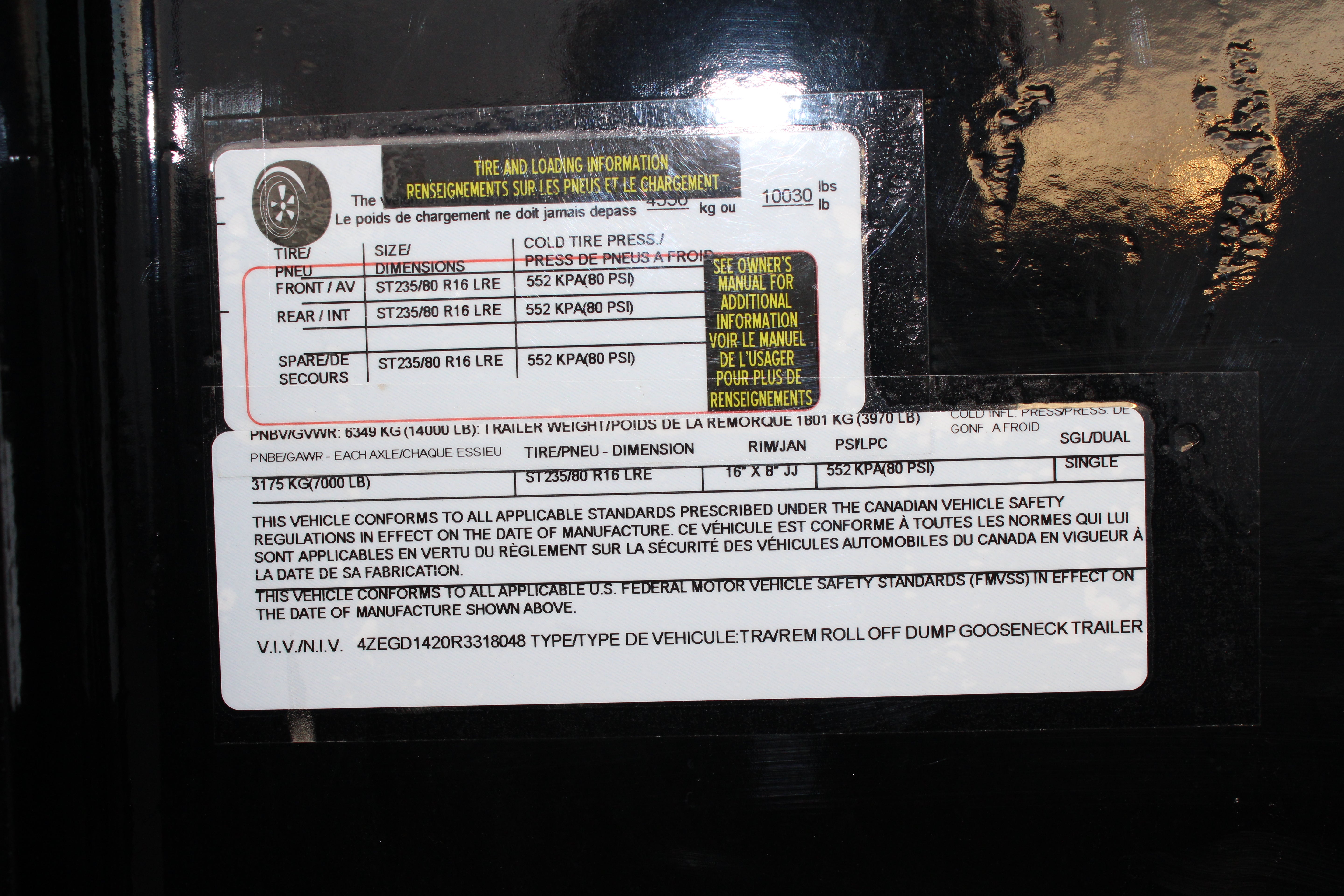 Load Trail 83" x 14' Gooseneck Trailer drop and go chassis