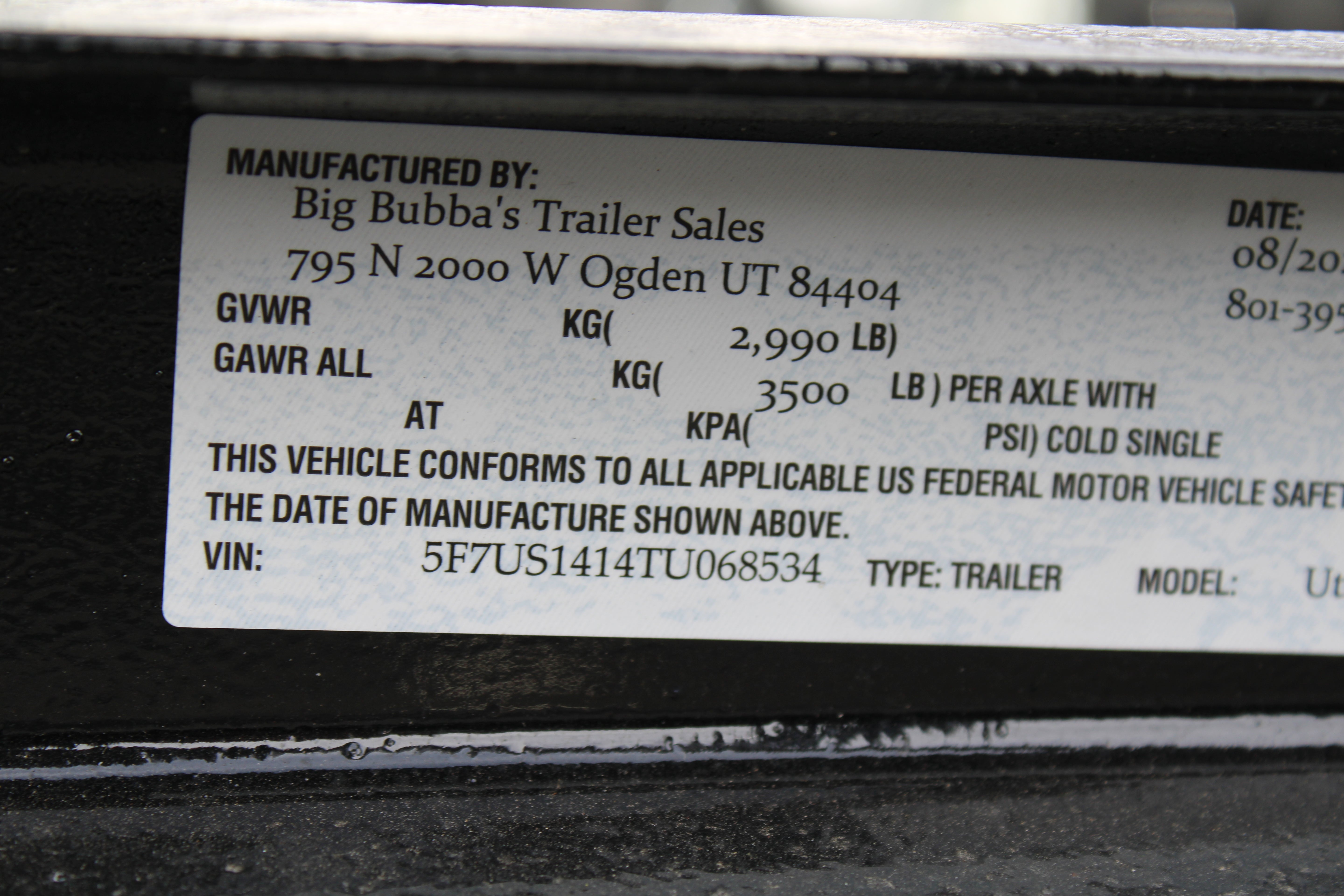 Big Bubba 7 x 14 Utility Trailer