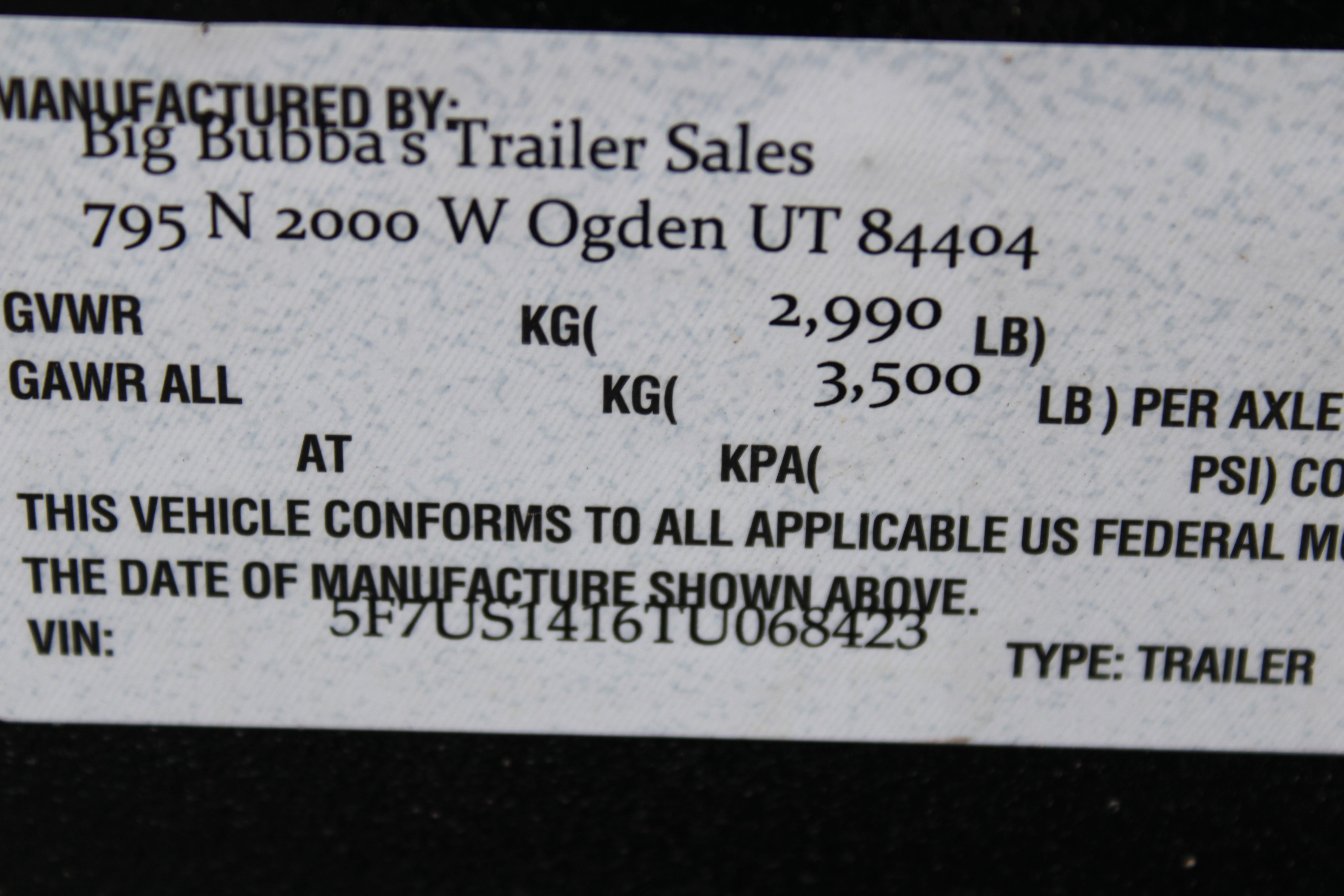 Big Bubba 7 x 14 Utility Trailer