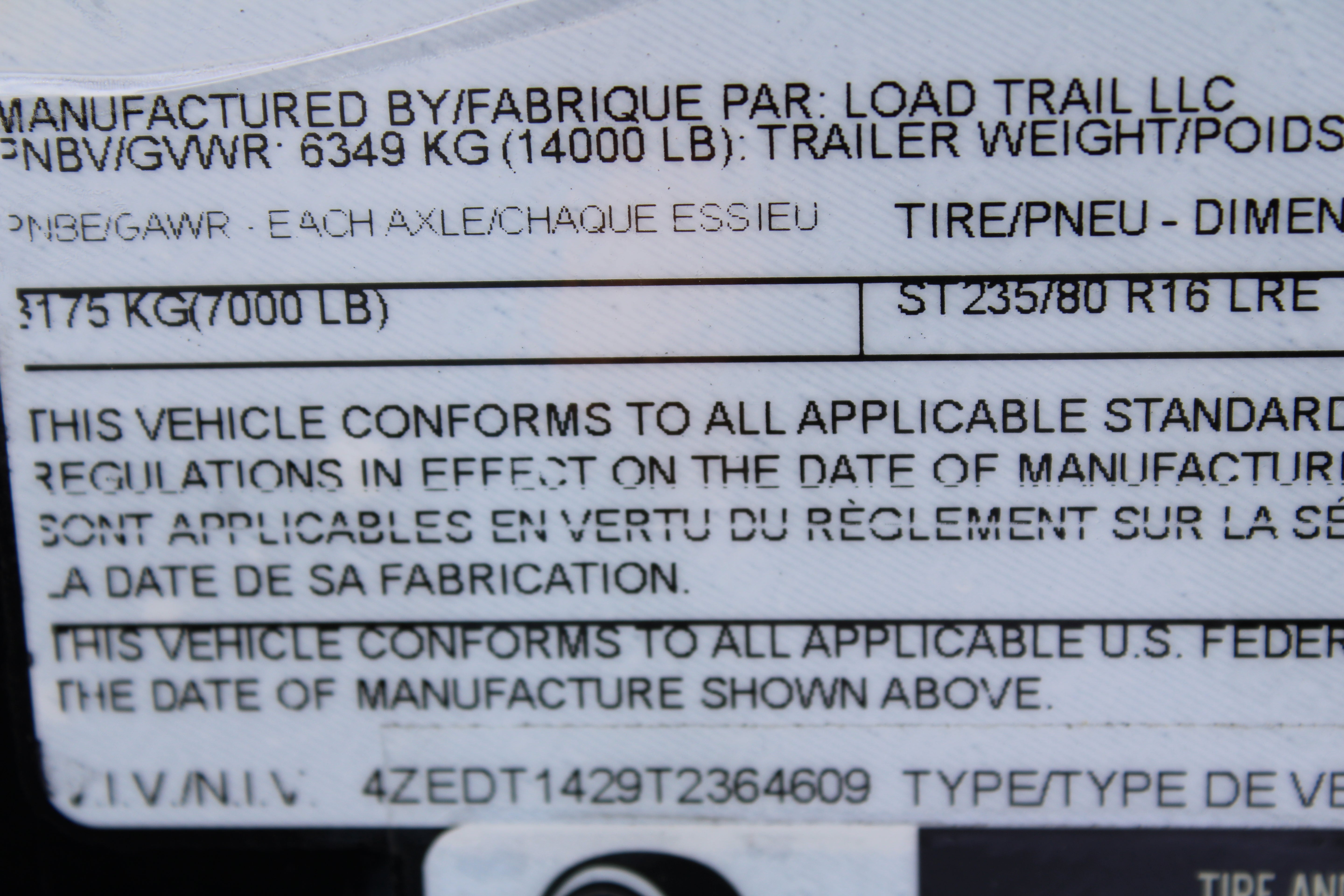 14' Load Trail Dump Trailer