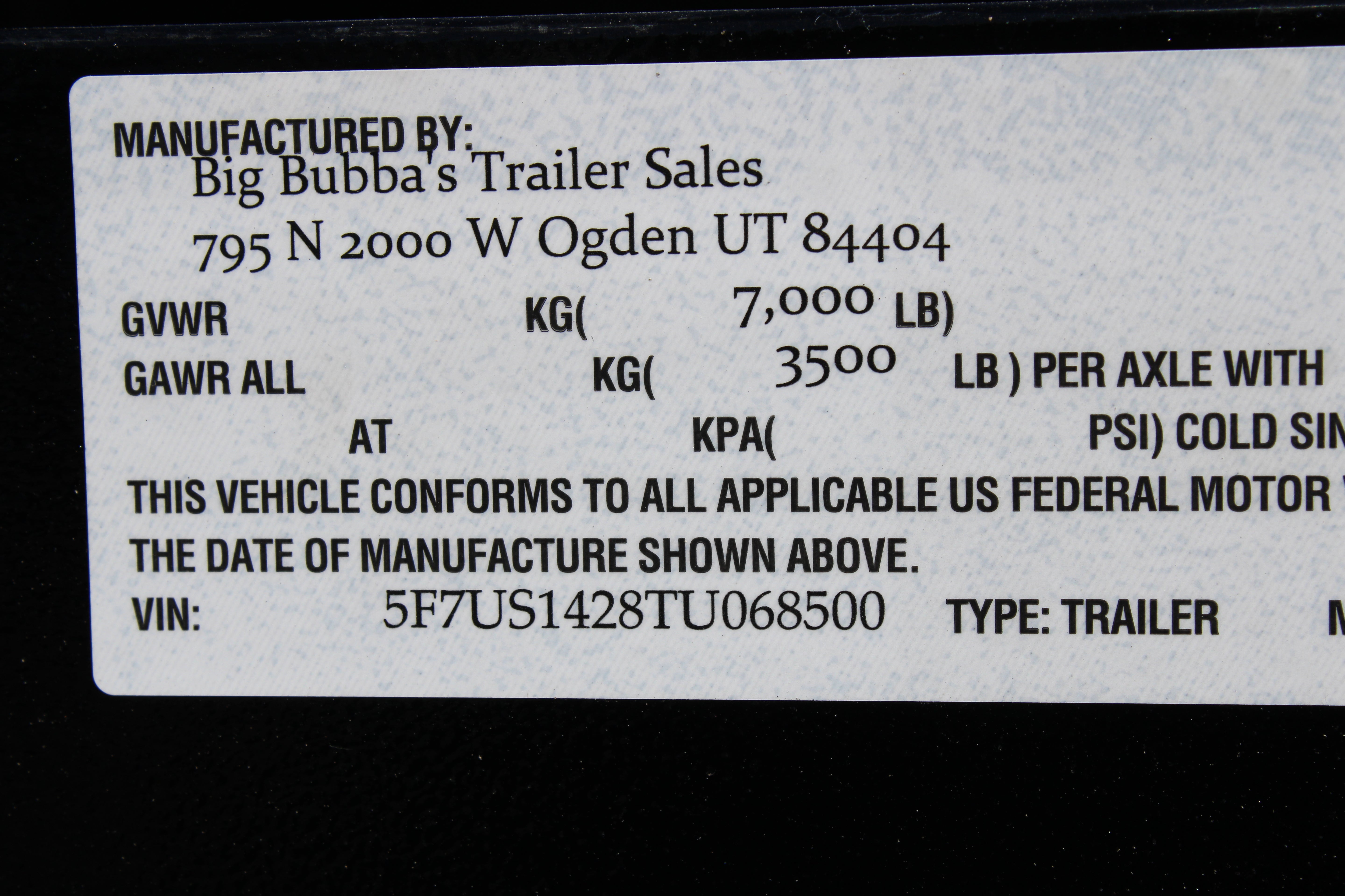Big Bubba 7 x 14 Utility Trailer