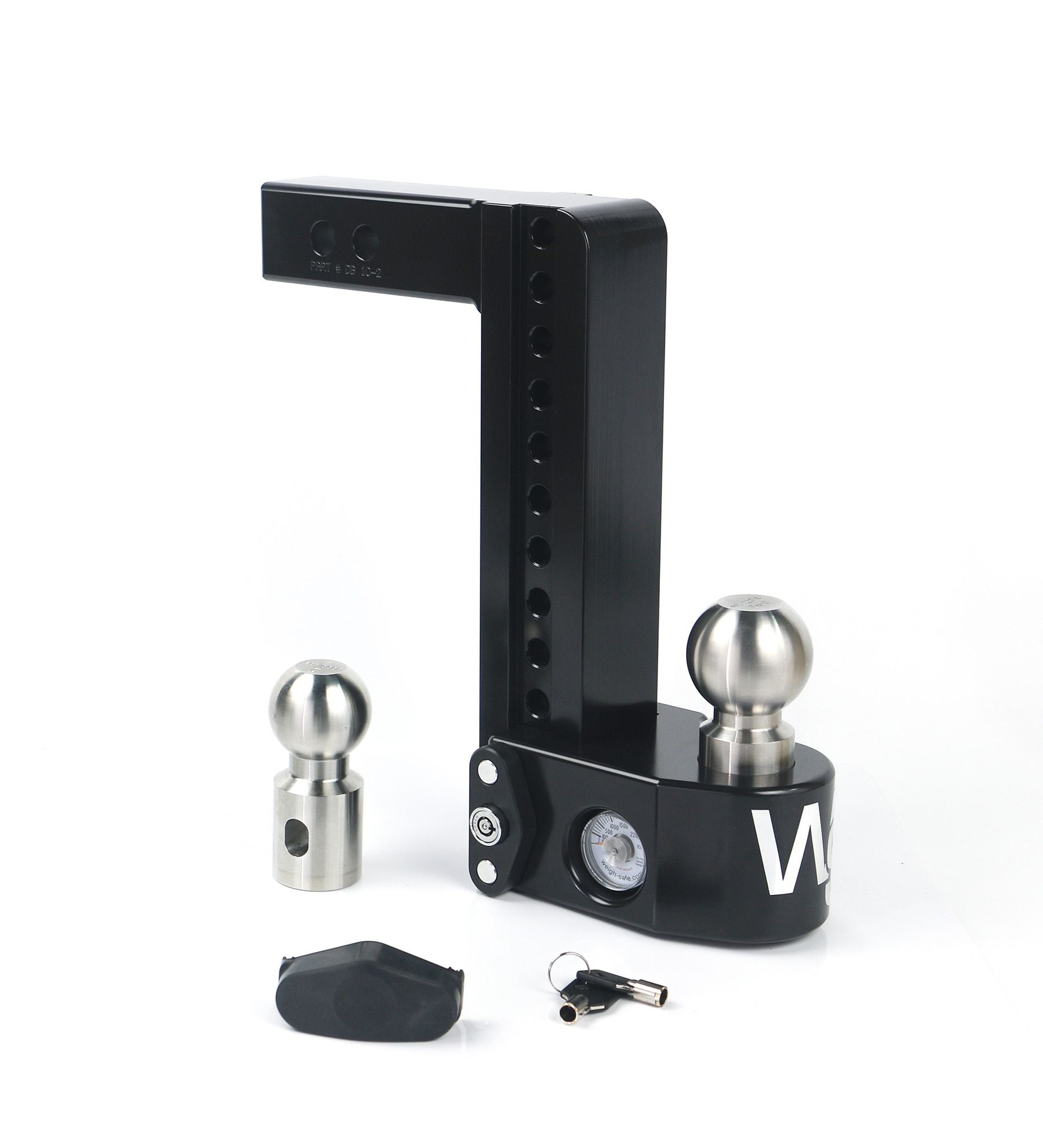 Weigh Safe Black Cerakote Aluminum 10" Drop Hitch w/ 2" Shank- Stainless Steel