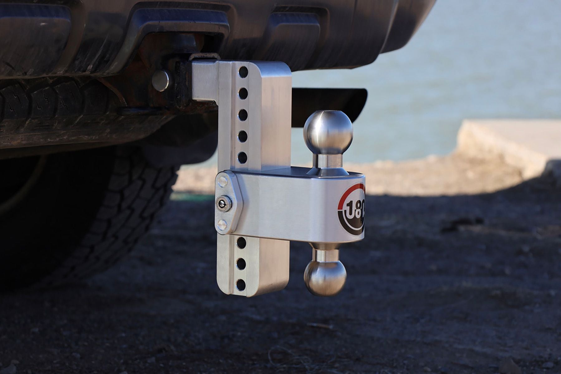 Weigh Safe Aluminum Turnover Ball 8" Drop Hitch w/ 2" Shank- Stainless Steel