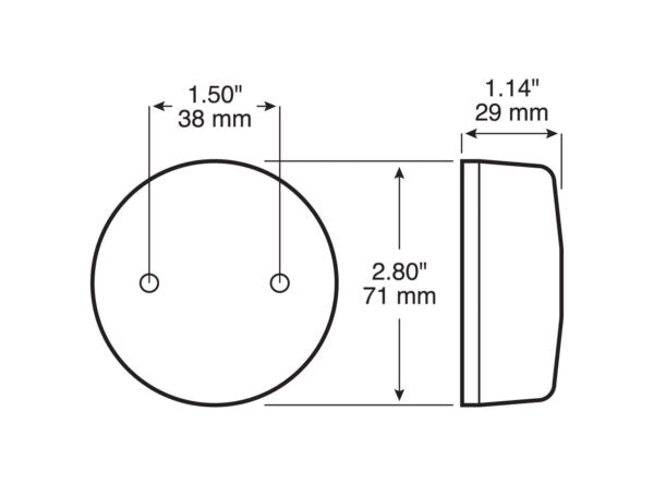 Peterson Incandescent Marker/Clearance Light-Amber, Round