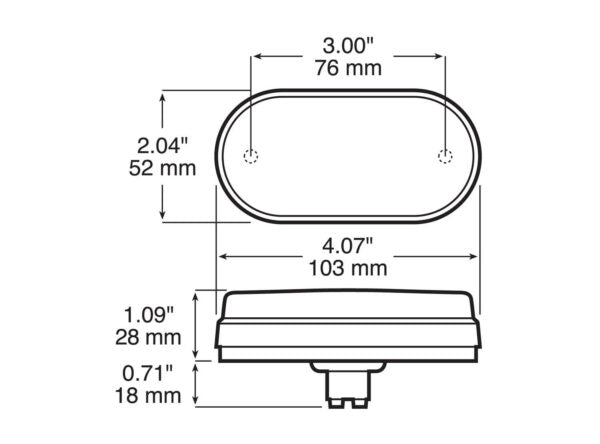 Peterson Incandescent Marker/Clearance Light- Amber, Oblong