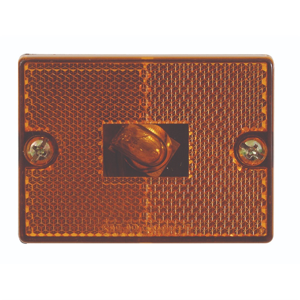 Optronics Clearance Marker Light Rectangle Amber Stud Mount Reflective