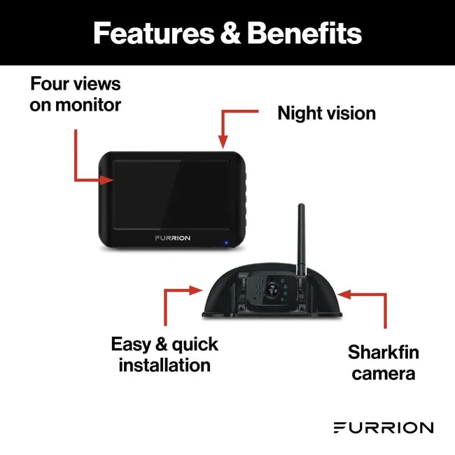 Furrion Vision S® RV Backup Camera System with 4.3" Monitor - Rear Sharkfin Camera