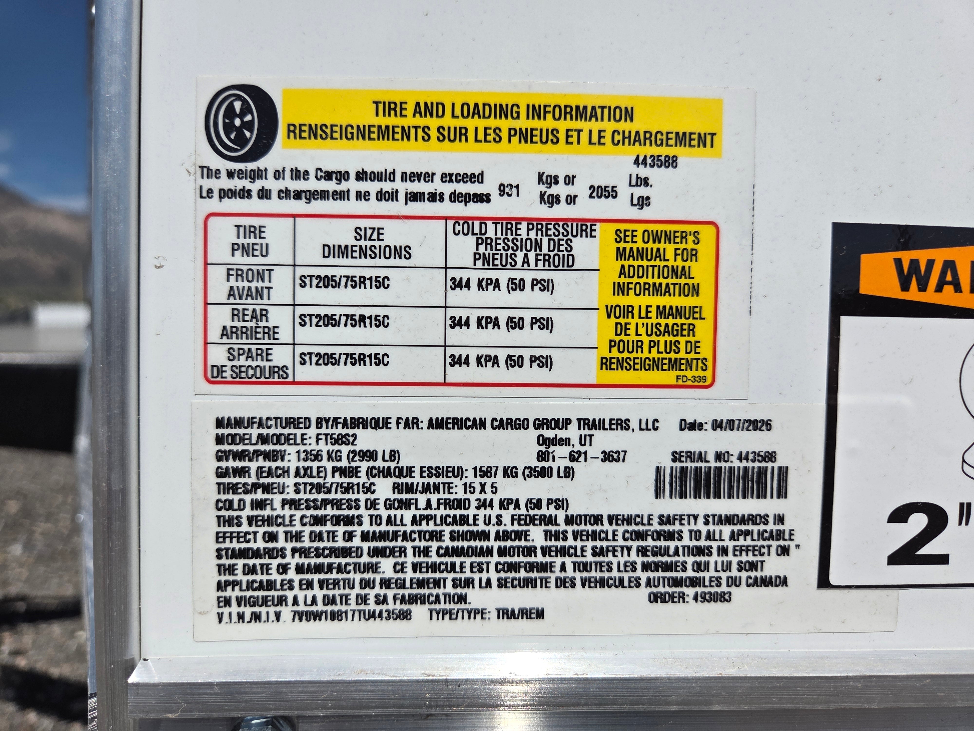 Wells Cargo 5x8 Enclosed Trailer