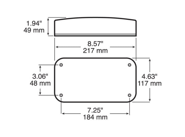 Peterson Incandescent Stop/Turn/Tail, Rectangular, w/ Reflex