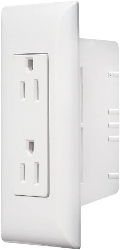 RV Designer AC "Self Contained" Contemporary Dual Outlet, Speedwire With Cover-Plate- White