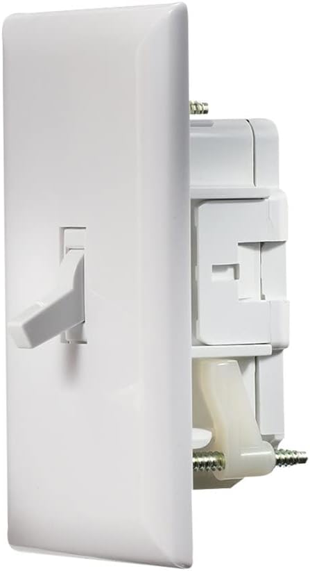 RV Designer Self Contained Wall Switch with Cover Plate- White