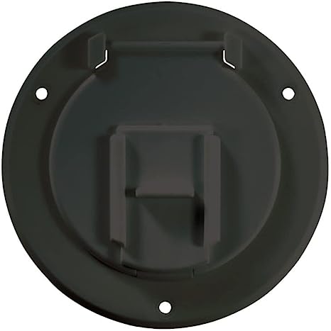 RV Designer Basic Round Electrical Cord Hatch- Black