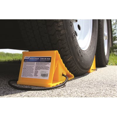 Camco Wheel Chock with Rope - Yellow