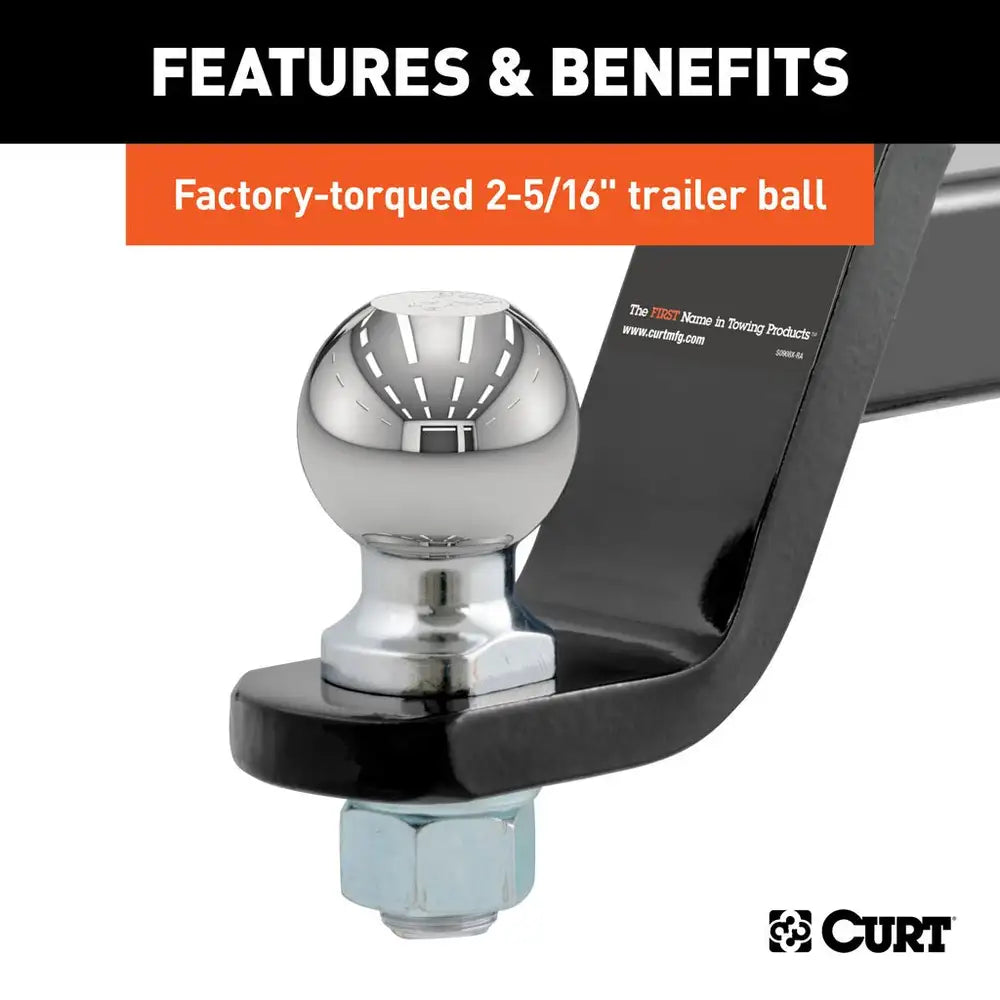 Curt Loaded Ball Mount with 2-5/16" Ball, 2" Shank, 4" Drop, 7,500lbs