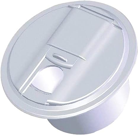 RV Designer Round Electrical Cable Hatch- White