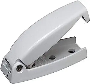 RV Designer Plastic Rounded Baggage Door Catch- White