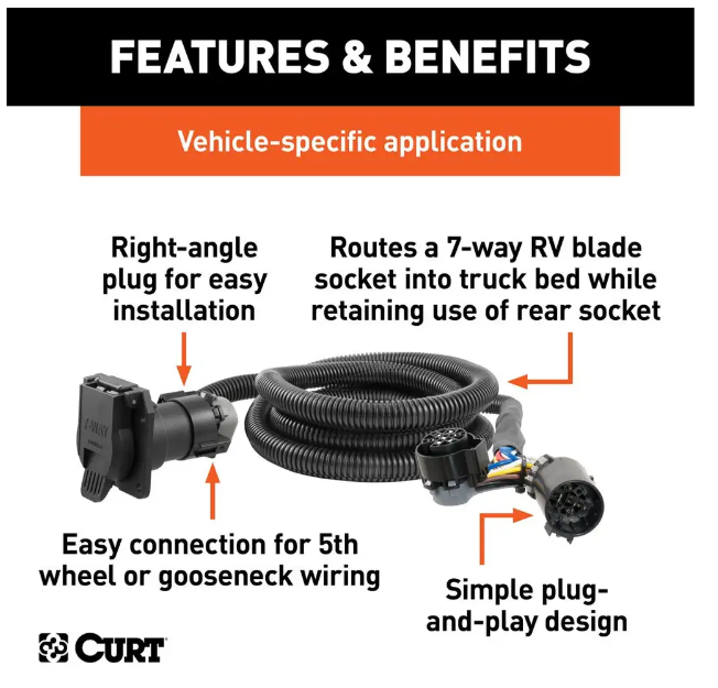 Curt 7' Custom Wiring Extension Harness