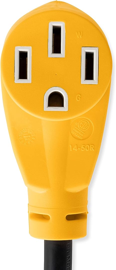 Camco Power Grip 12" Dogbone Adapter, 15AM / 50AF, 125V / 1875W, cETL