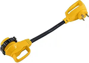 Camco 30Amp Power Grip 18" Dogbone - w / 90F-Locking Adapter