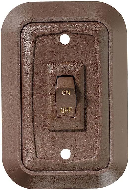 RV Designer Wall Plate Switch -Single, Brown