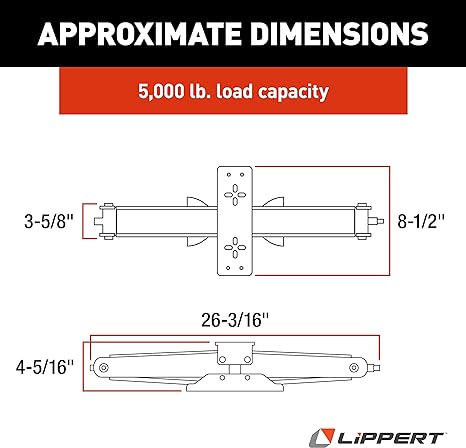 Lippert Manual RV Scissor Jack Kit - 24", 5,000 lbs., 2 Pack