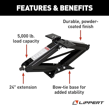 Lippert Manual RV Scissor Jack Kit - 24", 1 pack