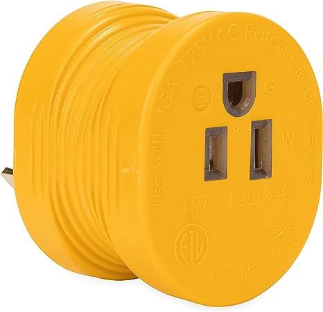 Camco Power Grip 30AM / 15AF Adapter, 125V / 1875W