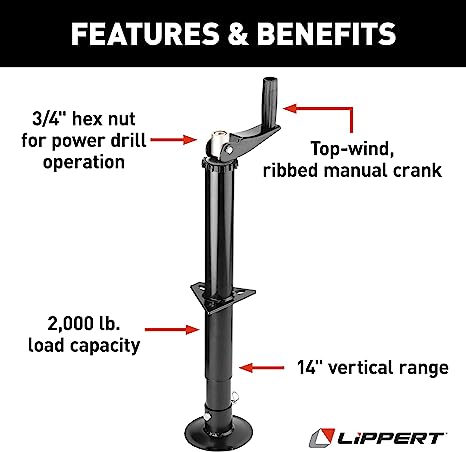 Lippert Quick Drop Manual Tongue Jack 2k