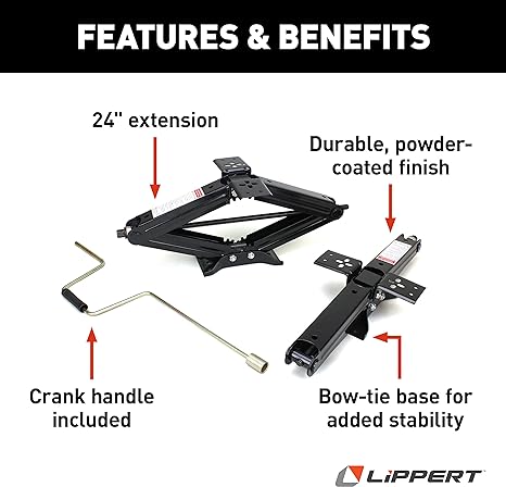 Lippert Manual RV Scissor Jack Kit - 24", 5,000 lbs., 2 Pack