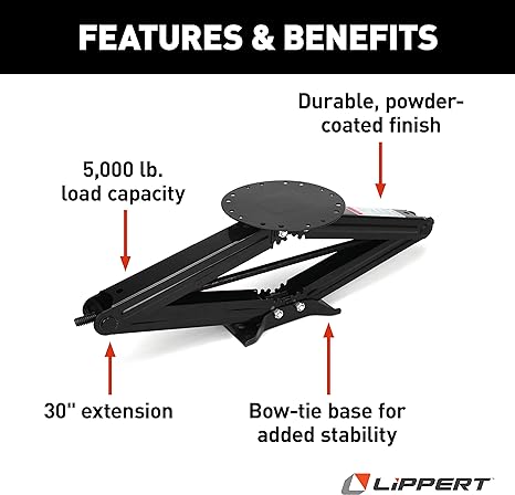 Lippert Manual RV Scissor Jack Kit - 30", 1 Pack