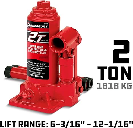 Powerbuilt Bottle Jack - 6-3/16" to 12-1/16" Lift - 4,000 lbs