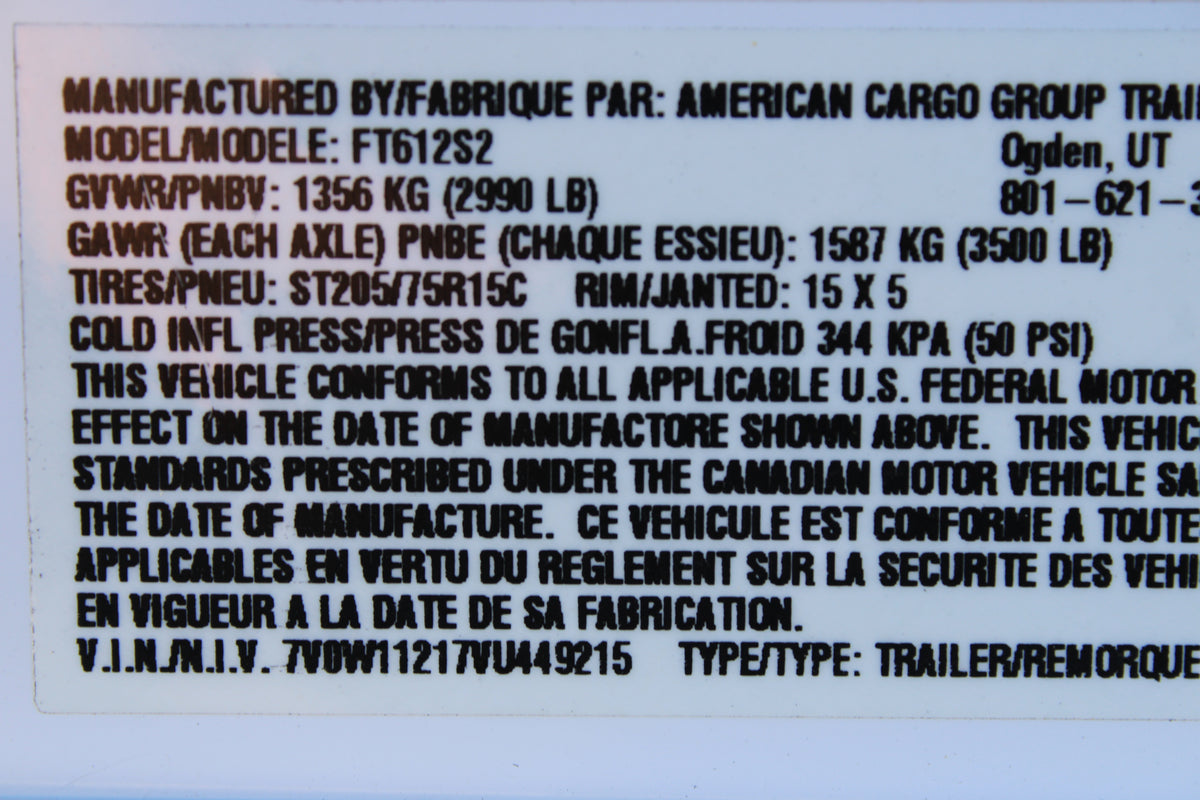 Wells Cargo 6x12 Enclosed Trailer
