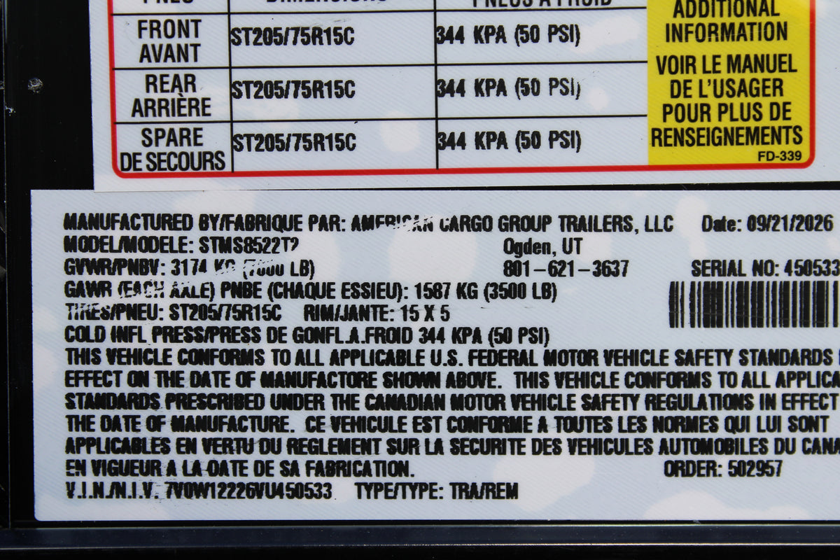 WELLS CARGO 22' Snowmobile Trailer Black Trim