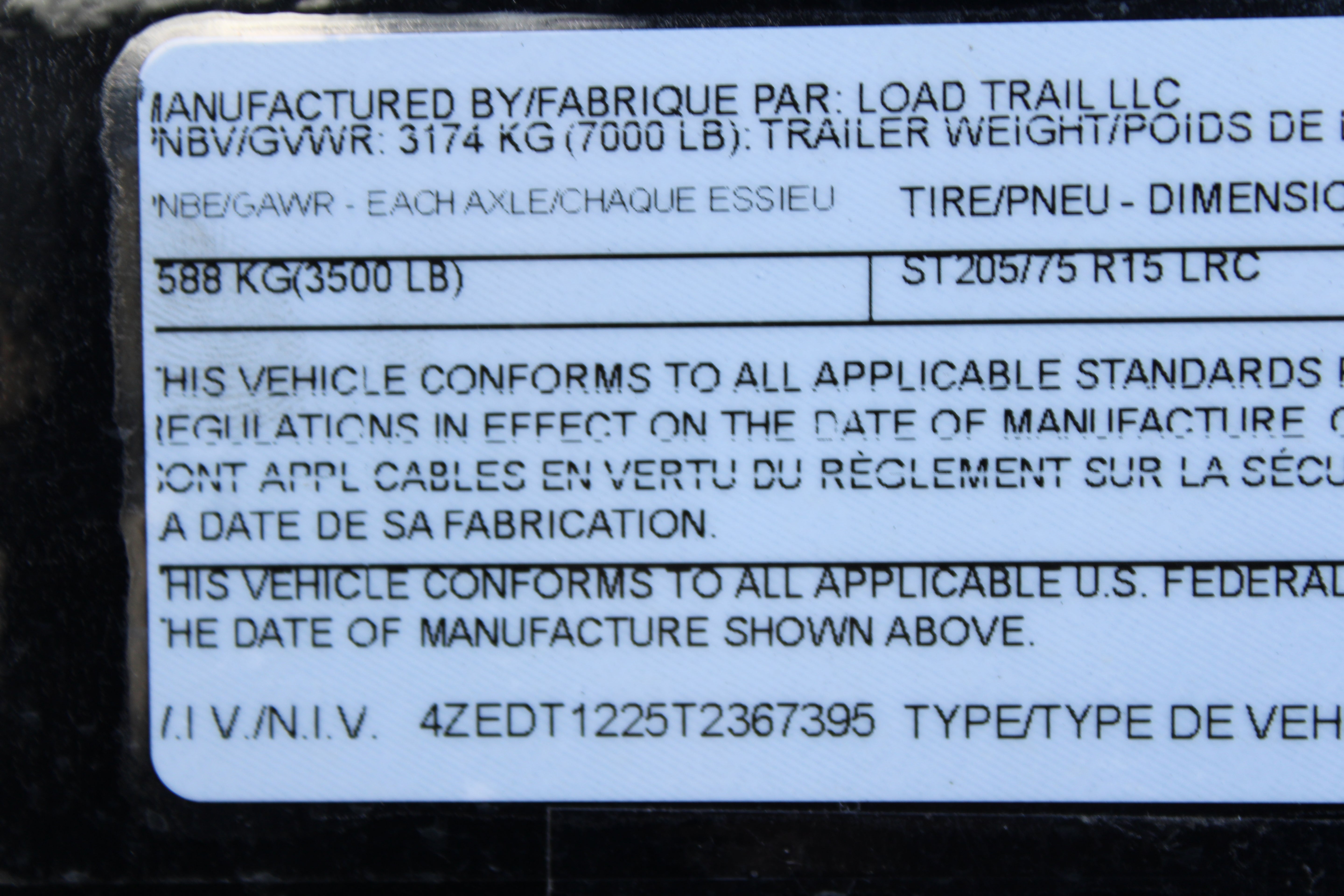 Load Trail 72" x 12' Utility Trailer