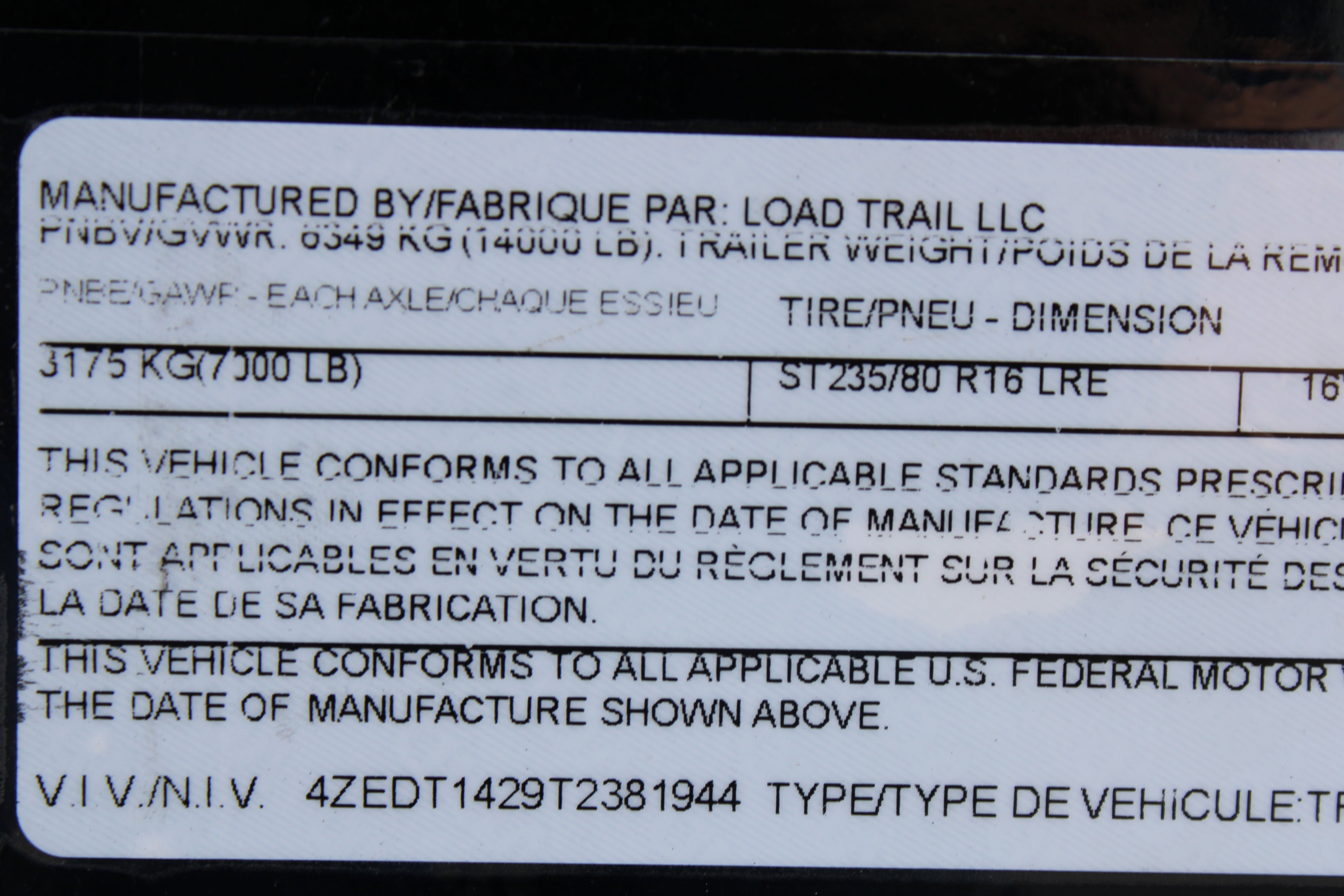 Loadtrail 14' Dump Trailer