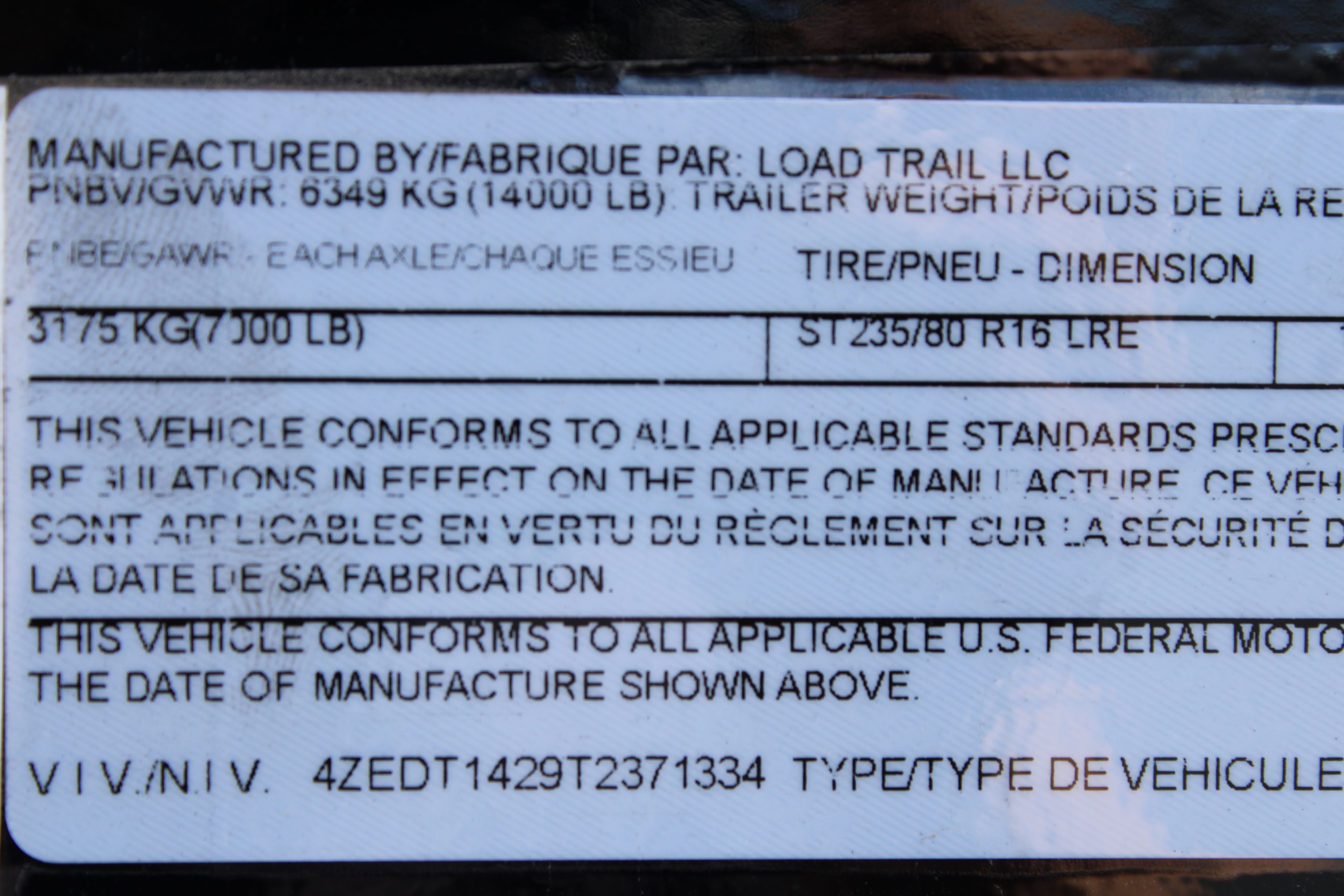 Loadtrail 14' Dump Trailer